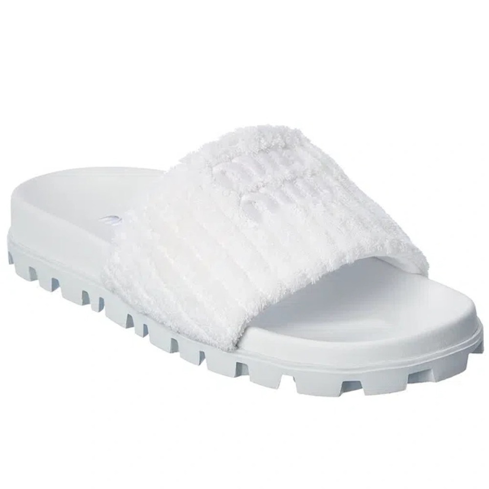 Miu miu white terry slides